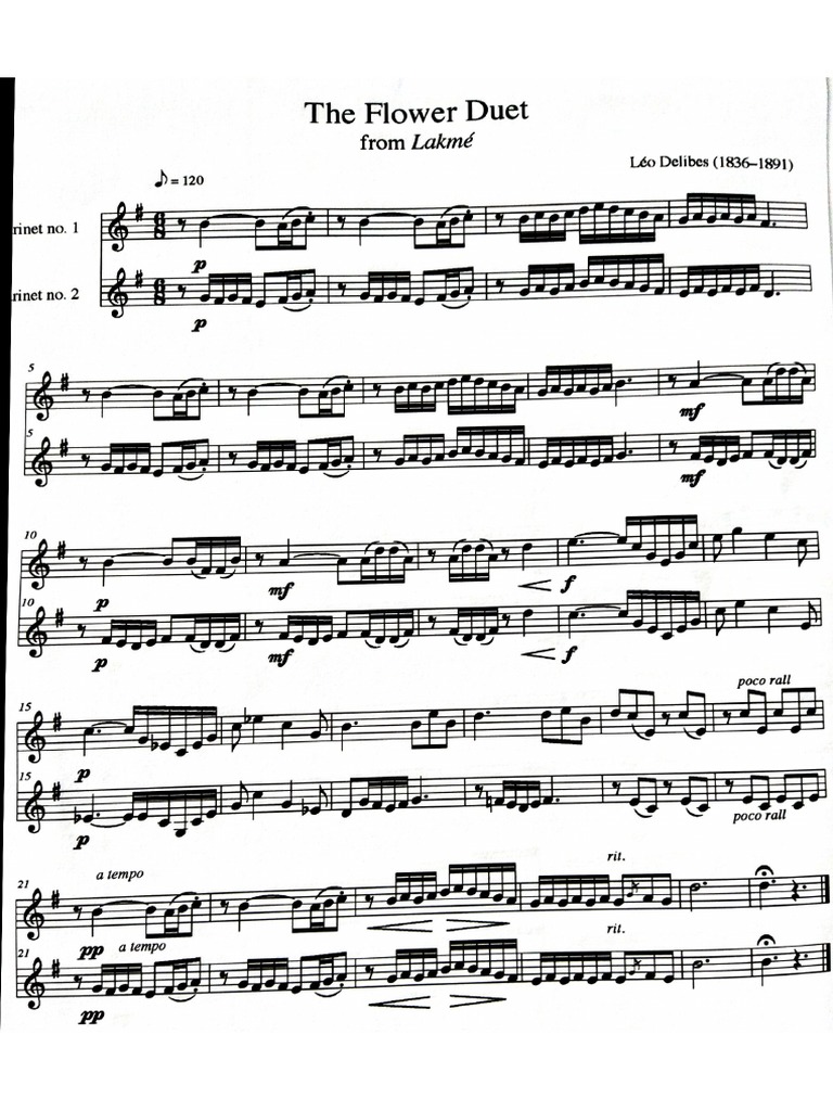 The Flower Duet PDF Opera Vocal Musical Compositions