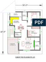 Small 1 BHK Ground Floor Plan with Parking Space