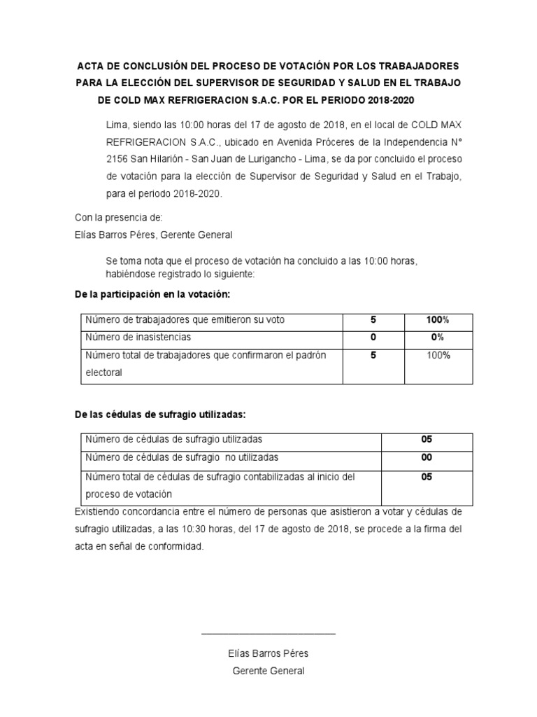 Acta de Conclusion | PDF