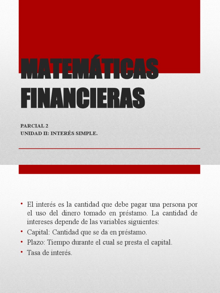 Matemáticas Financieras Parcial 2 | PDF | Interés | Finanzas Matemáticas