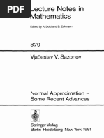 Lecture Notes in Mathematics: 879 Vja ( Eslav V. Sazonov