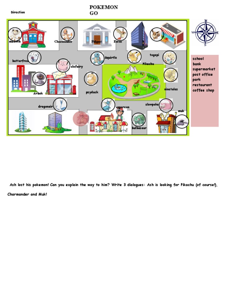 Pokemon Directions Dialogues Writing PDF