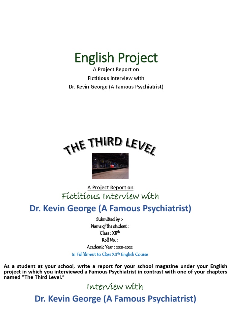 Report On The Third Level PDF Psychiatry Psychiatrist