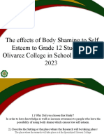 The Effects of Body Shaming To Self-Esteem To Grade 12 Students in Olivarez College in School Year 2022-2023