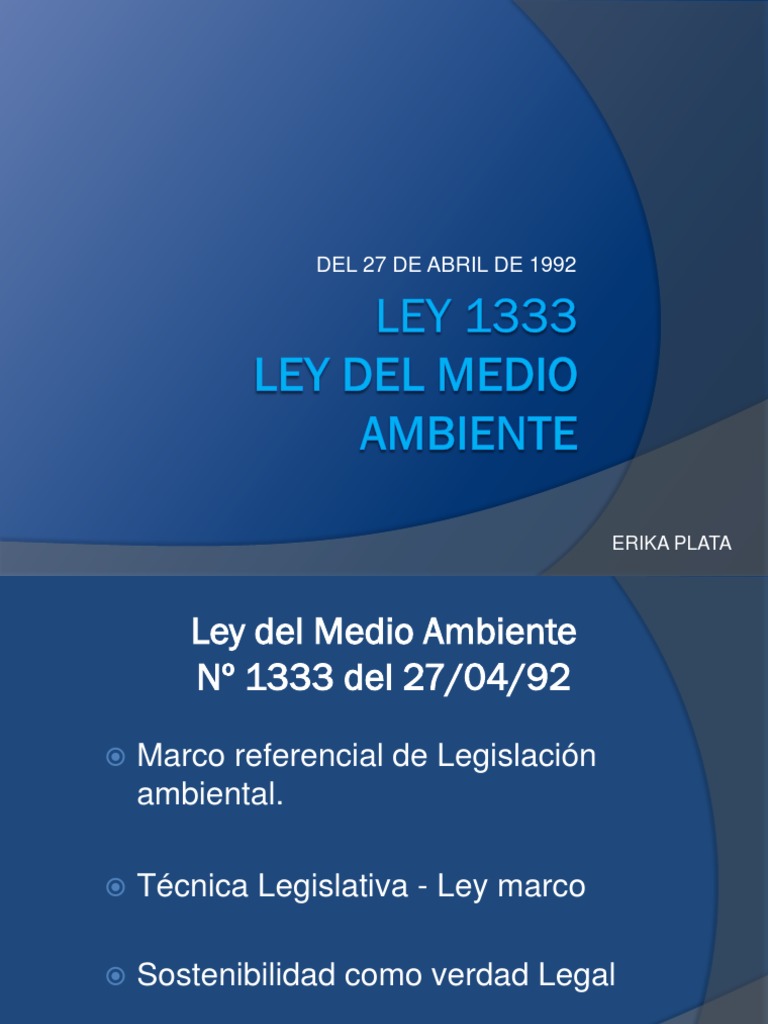 Ley 1333 Presentacion | PDF