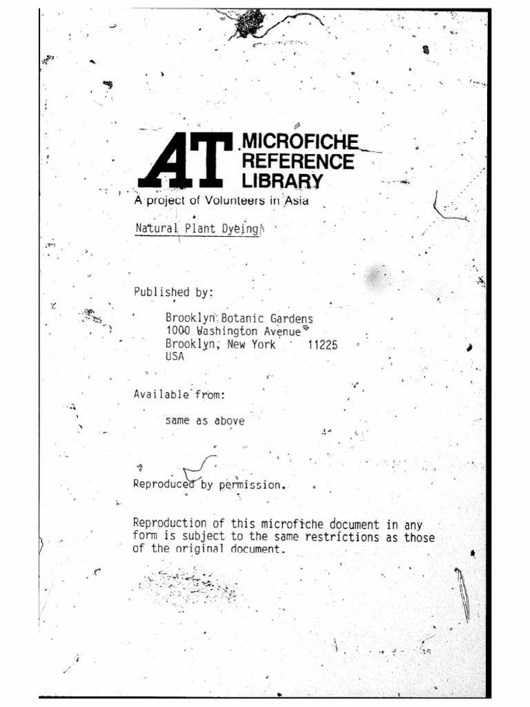 Natural Plant Dyeing Pdf Dyeing Dye