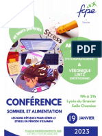 Affiche Conférence Sommeil Et Alimentation - Conférence - Sommeil Et Alimentation - 19 Janvier 2023