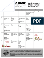 Mobile Harvest December 2022 Food Distribution Schedule