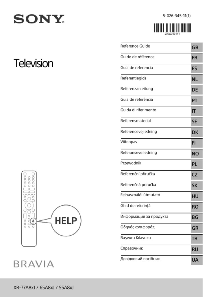 Manual Sony XR55A83J (Español 204 Páginas) PDF