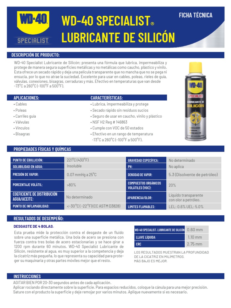 Ficha Tecnica WD40 019SP PDF