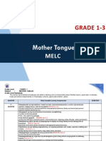 MELC MTB GR 1 3 Tagalog English