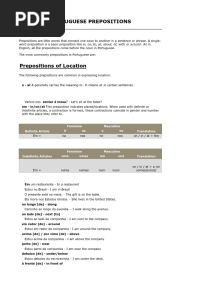 Portuguese Prepositions