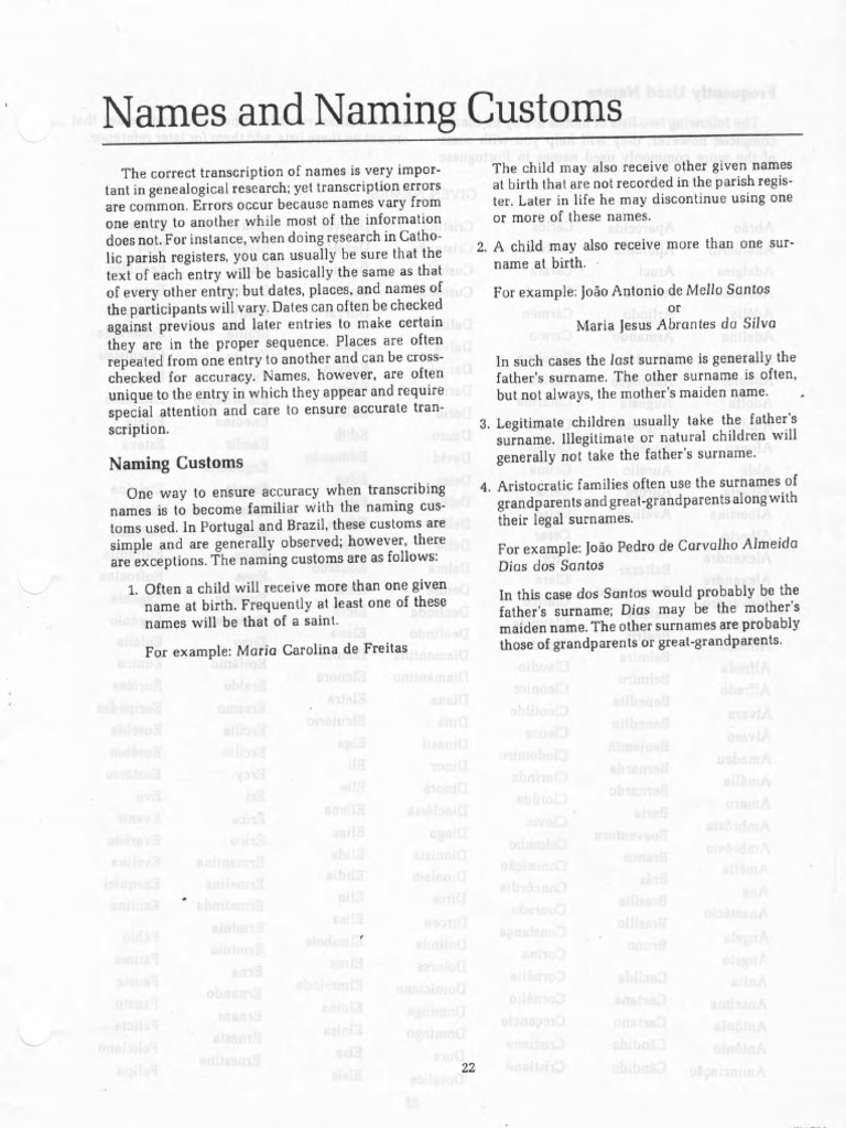 Portuguese Names PDF