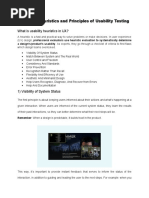 Usability Heuristics and Principles of Usability Testing