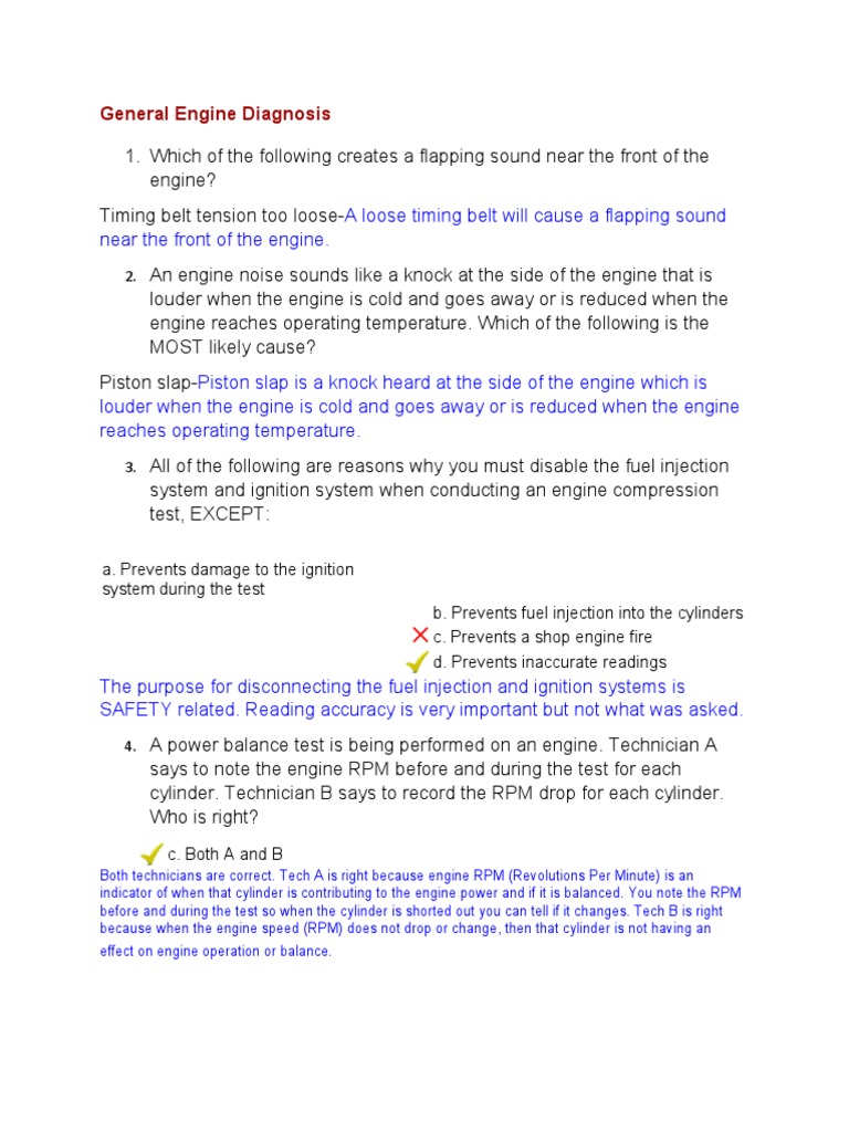 Engine Noise Diagnosis and Testing Guide | PDF | Internal Combustion ...