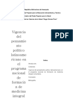 Vigencia del pensamiento político latinoamericano en el programa nacional de formación de medicina integral comunitaria