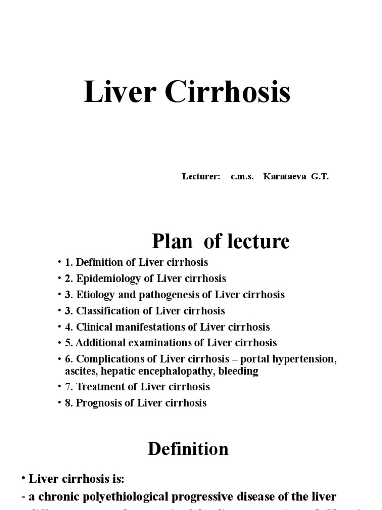 Liver Cirrhosis PDF Cirrhosis Liver