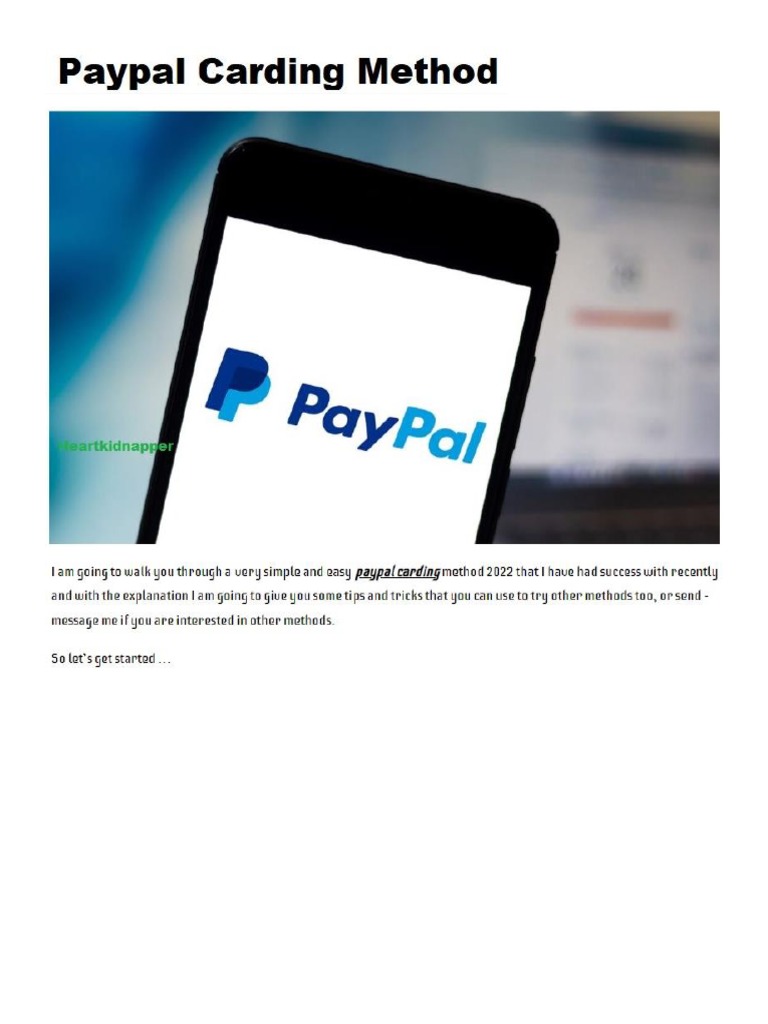 Paypal Carding Methods PDF