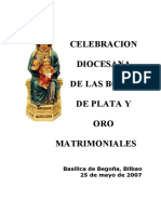 Celebracion Diocesana de Las Bodas de Plata y Oro Matrimoniales
