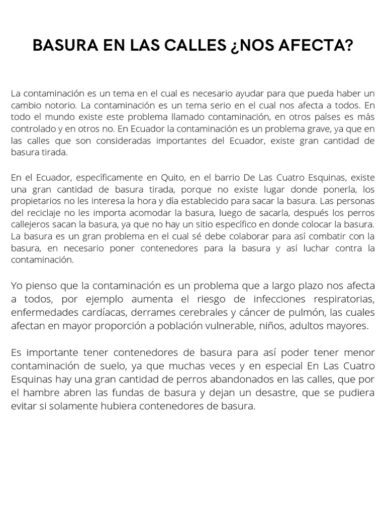 Problemas de basura en las calles | PDF | Residuos | Contaminación
