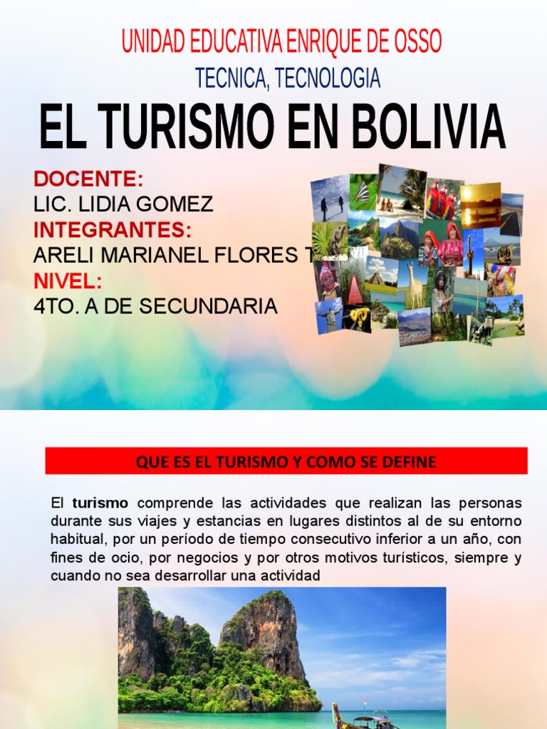 El Turismo En Bolivia Exposición Pdf Turismo Bolivia