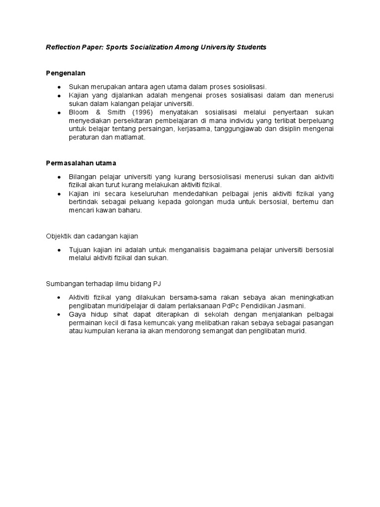 Reflection Paper Draft | PDF | Pengembangan Diri