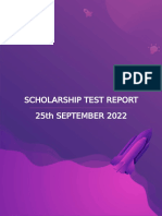 Scholarship Test Report 25th SEPTEMBER 2022