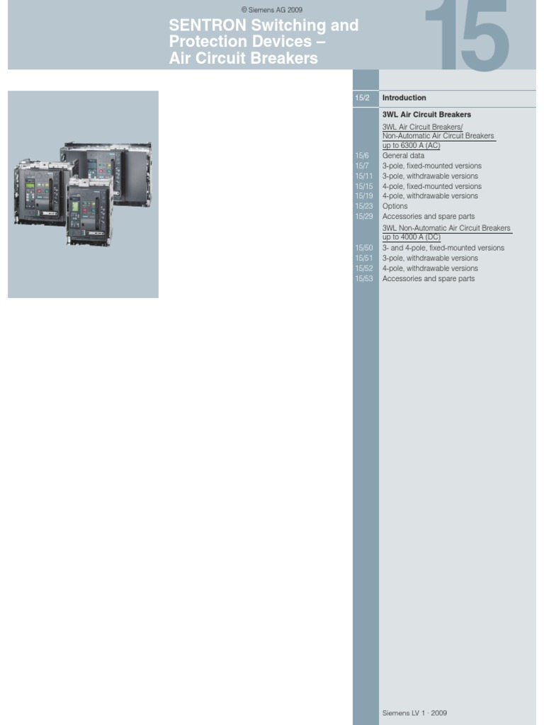 3WL Siemens ACB | PDF | Manufactured Goods | Power (Physics)