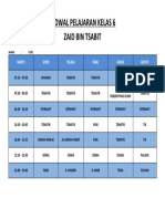 Jadwal Pelajaran Kelas 6