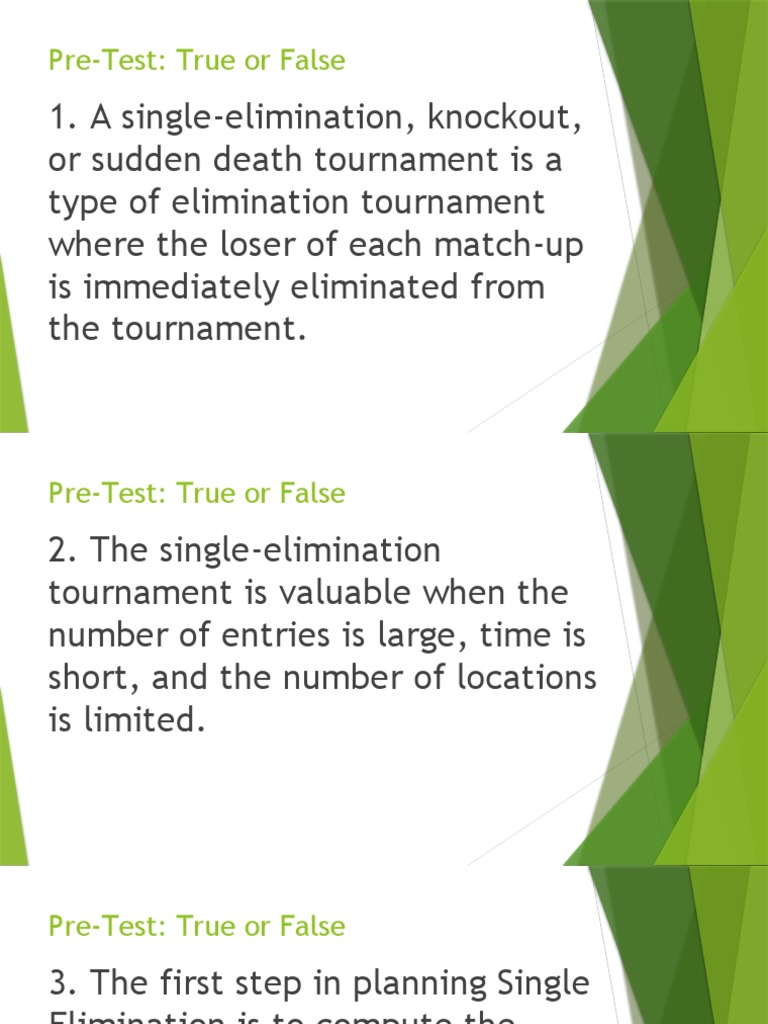Single Elimination Tournament Guide | PDF | Tournament | Entertainment