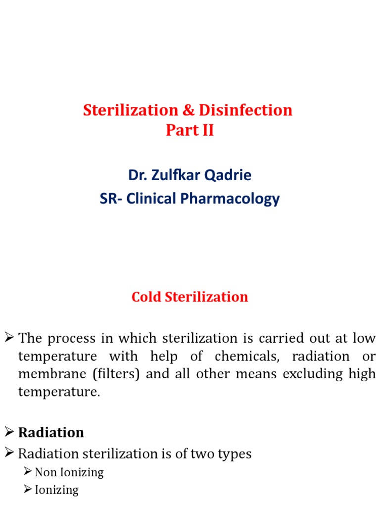Cold Sterilization PDF Sterilization (Microbiology) Disinfectant