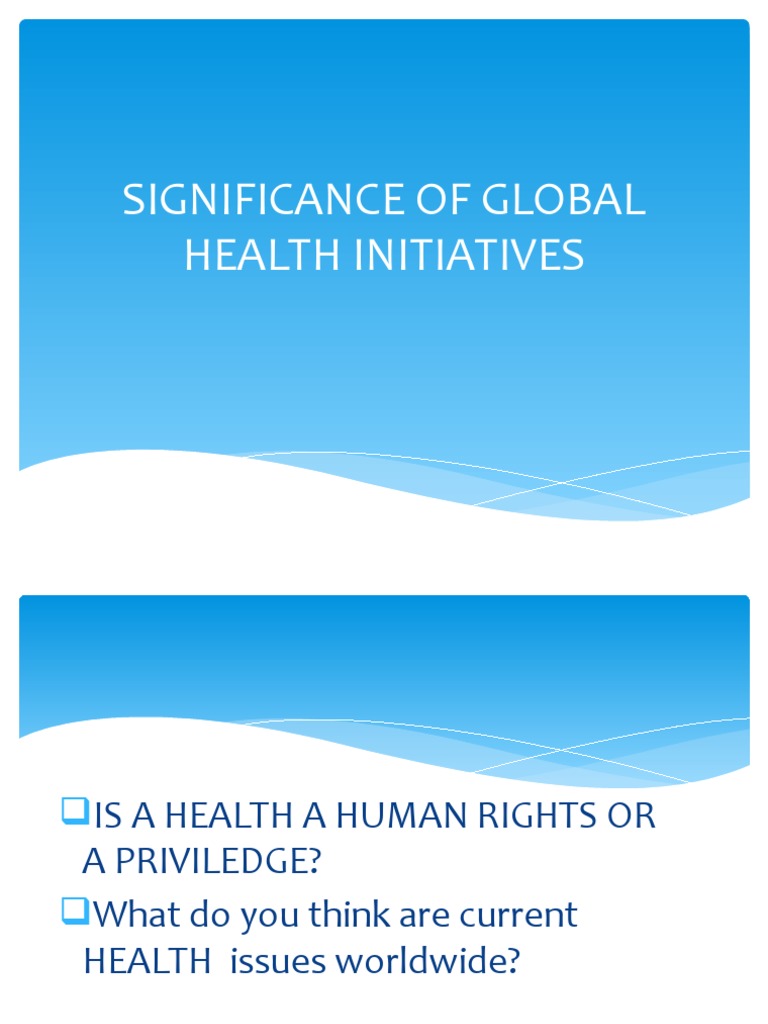 Significance of Global Health Initiatives PDF Millennium