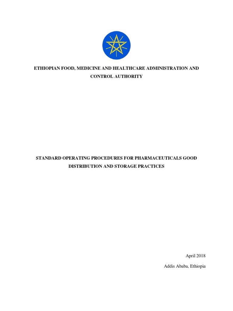 Standard Operating Procedures For Pharmaceuticals Good Distribution and