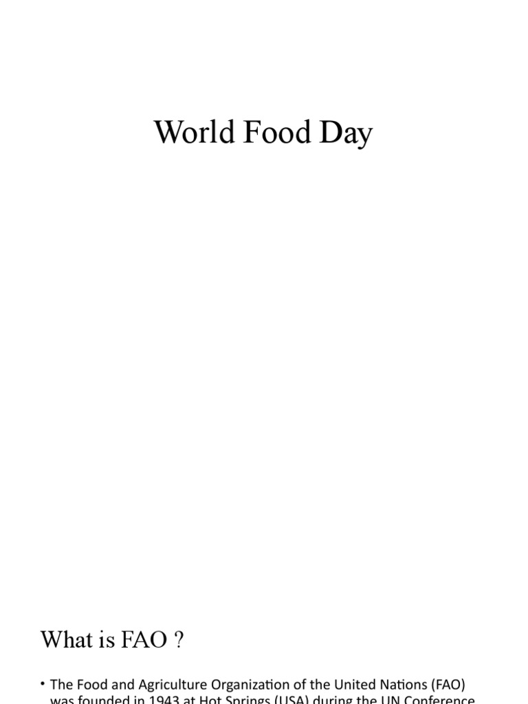 World Food Day PDF