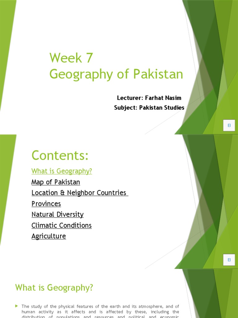 Geography of Pakistan PDF Geography Pakistan