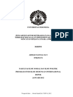 Pengaruh Faktor Ketidakmatangan Konflik Terhadap Kegagalan Implementasi Perjanjian Gencatan Senjata Lusaka (1998 – 2003