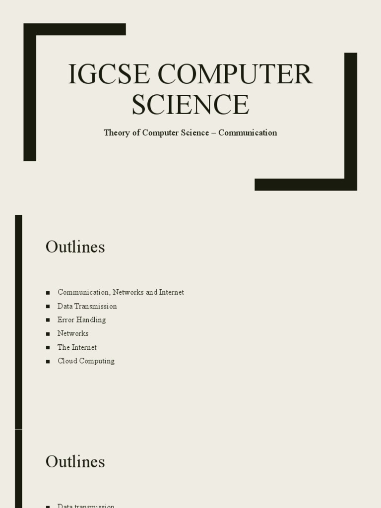 IGCSE Computer Science: Data Transmission | PDF | Duplex ...