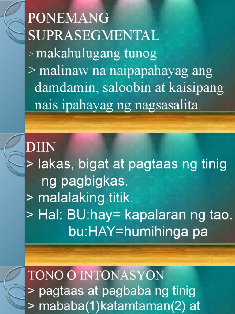 Suprasegmental Elements in Filipino | PDF