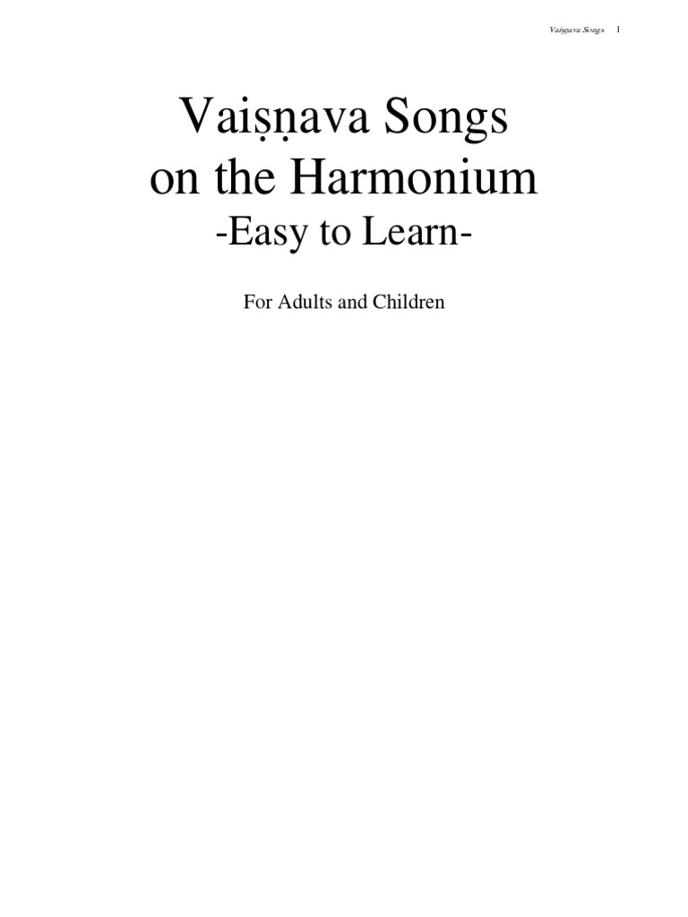 Harmonium Vaishnava Songs PDF