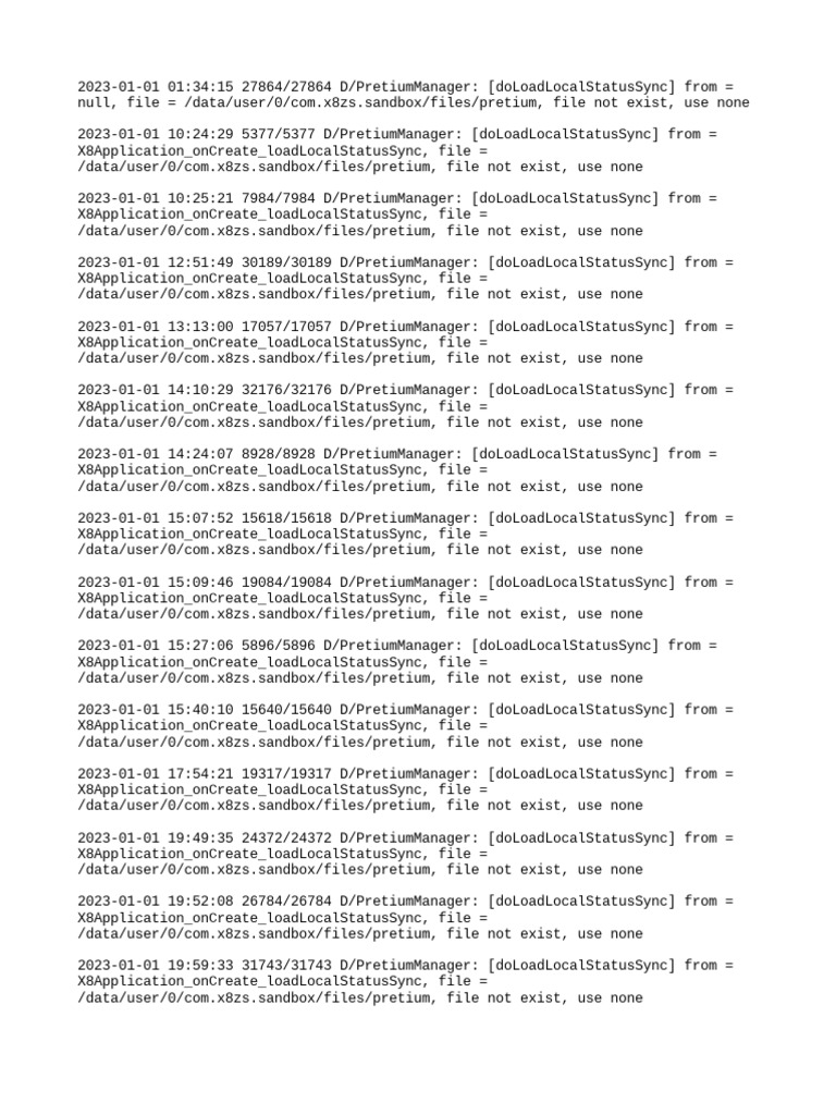 X8ZS Sandbox File Status Log | PDF