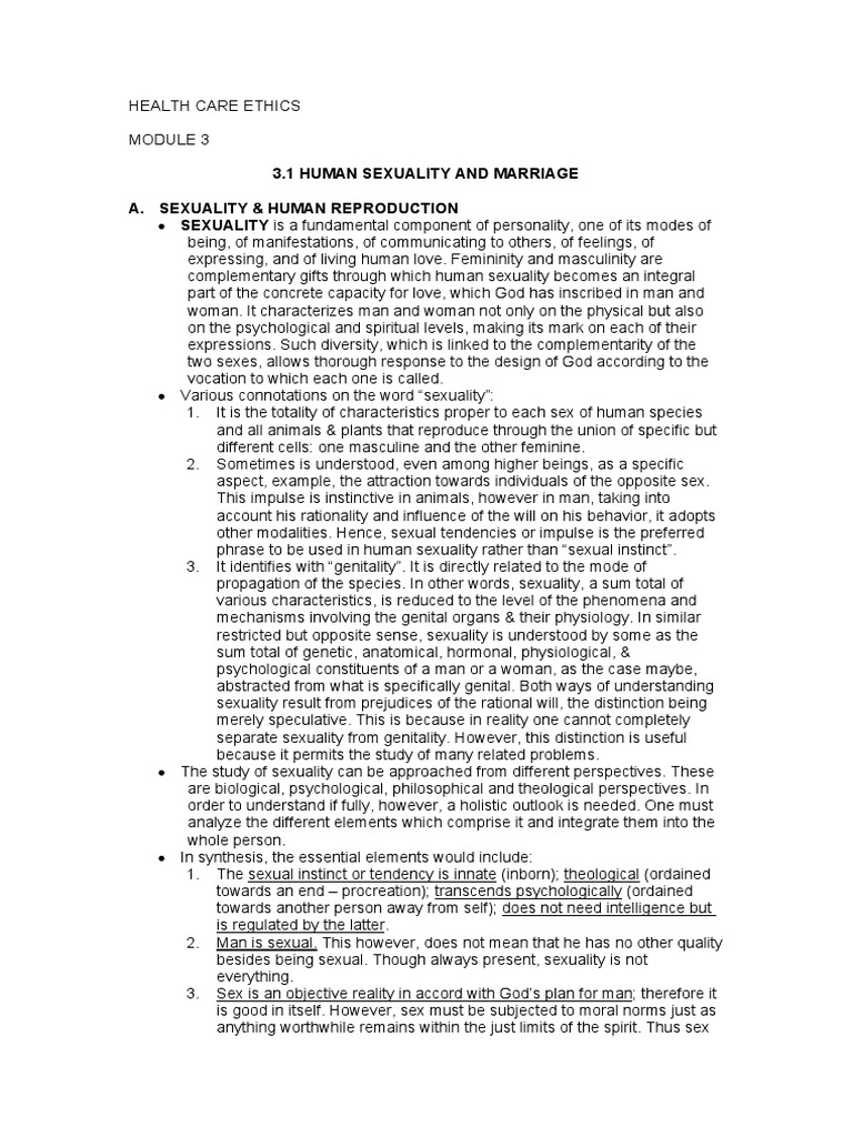 Understanding Human Sexuality and Marriage | PDF | Marriage | Sexual ...