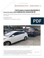 Carro Alugado Há 5 Anos e Nunca Devolvido É Encontrado em Rodovia Do Litoral de SC - Santa Catarina - G1