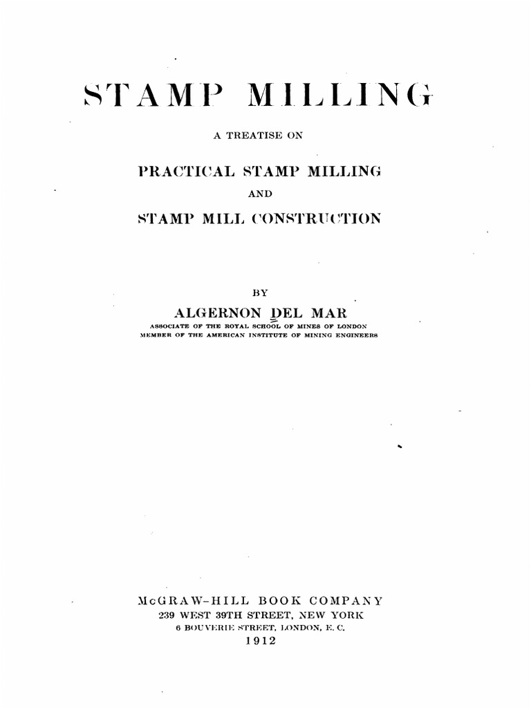 Stamp Milling 1912 Pdf