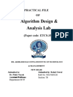 Algorithm Analysis Lab Experiments