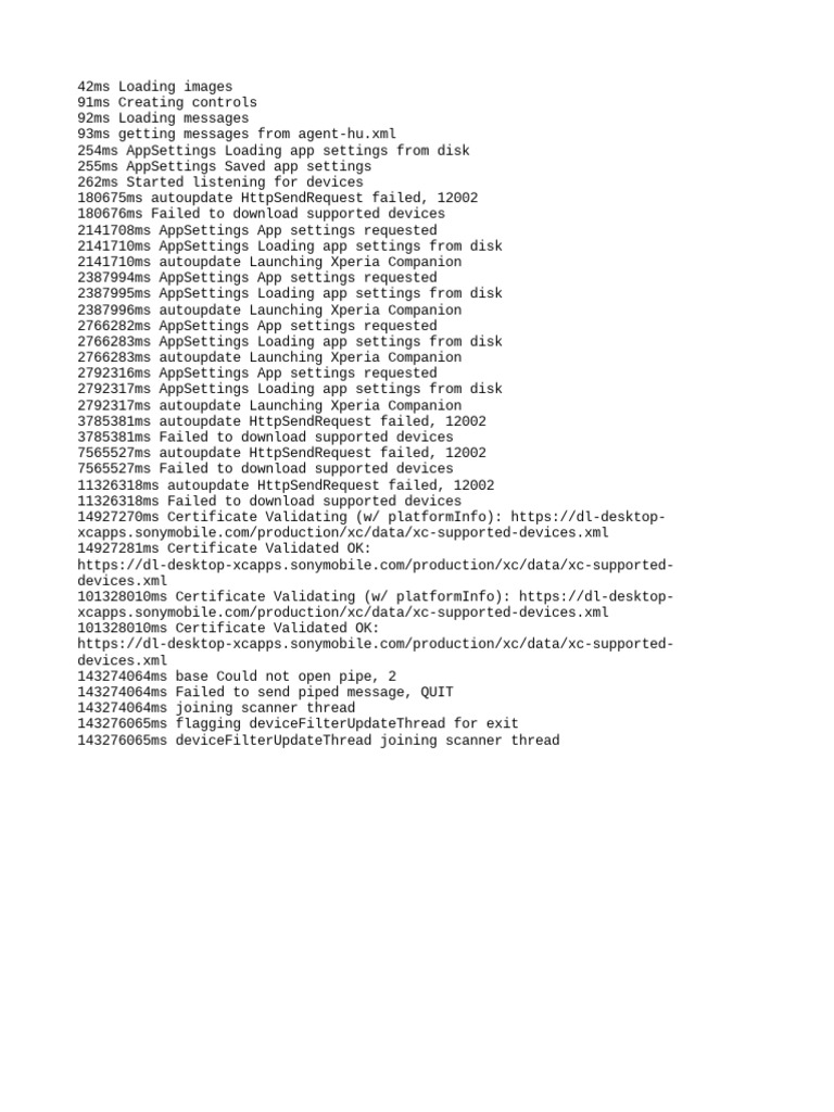 App Settings and Update Log Analysis | PDF