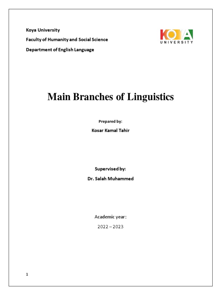 Main Branches of Linguistics Explained | PDF | Linguistics | Morphology ...