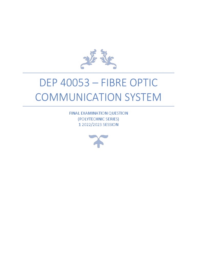 Feq Dep 40053 Fibre Optic Communication System PDF