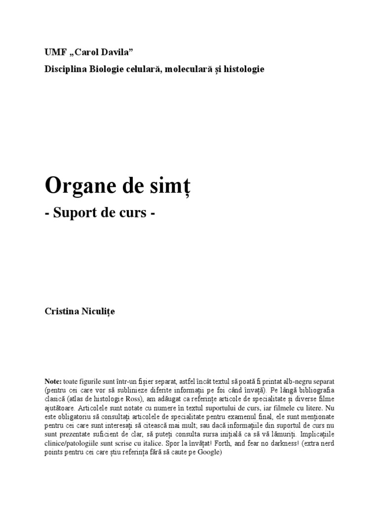 9 14 Organe de Simt - Suport Curs - 2021 | PDF