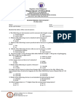 Second Periodic Test - Math 7 - SY 2022 2023.