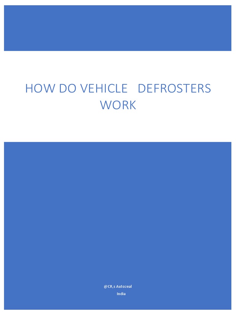How Do Car Defrosters Work PDF Fog Building Engineering